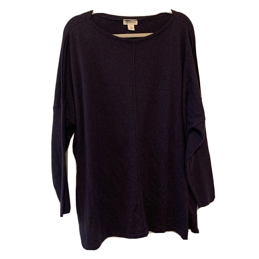 Style & Co Womens Plus Size 3X Purple Seamed Boat Neck Pullover Sweater